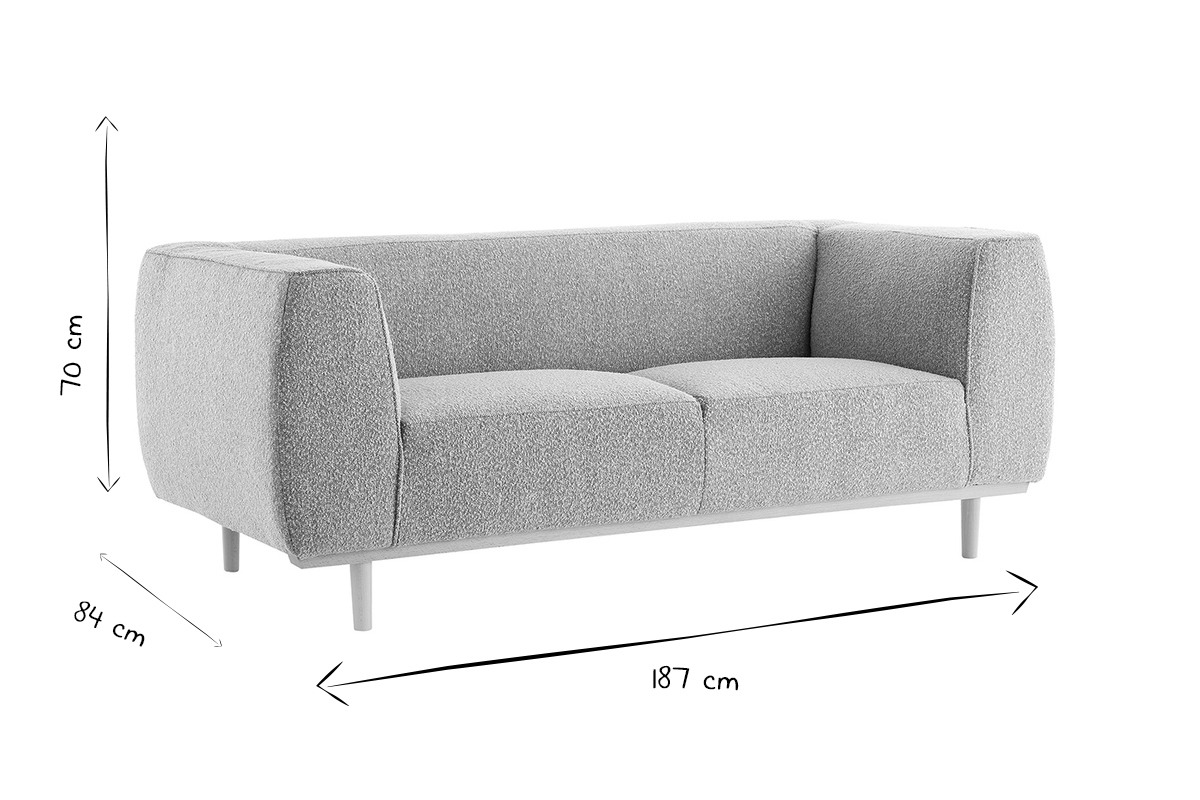 Design-Sofa aus Boucl-Stoff taupe 2/3-Sitzer MORRIS