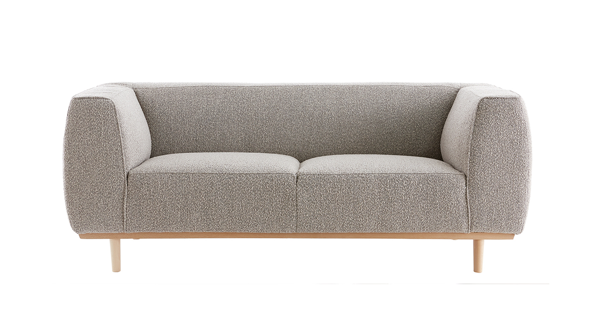 Design-Sofa aus Boucl-Stoff taupe 2/3-Sitzer MORRIS