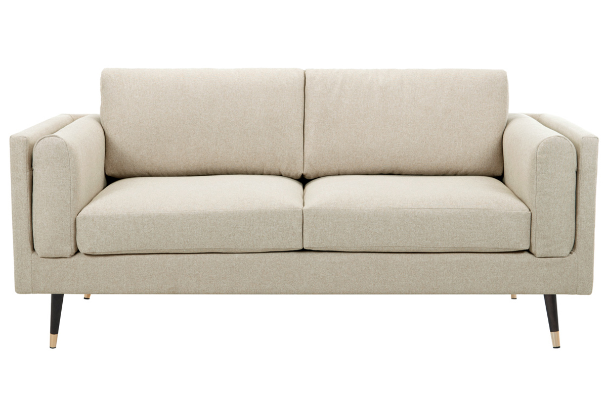 Design-Sofa aus cappuccino-beige-meliertem Stoff 2-Sitzer STING