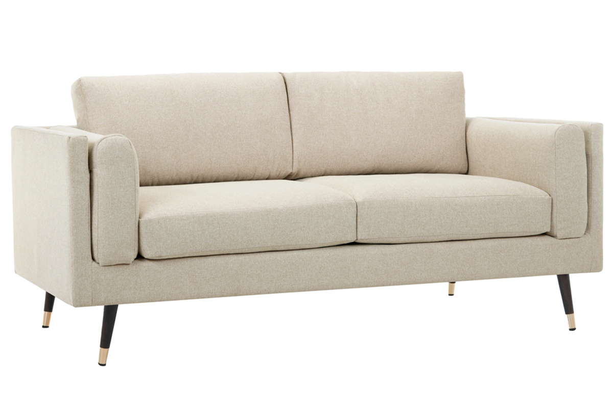 Design-Sofa aus cappuccino-beige-meliertem Stoff 2-Sitzer STING