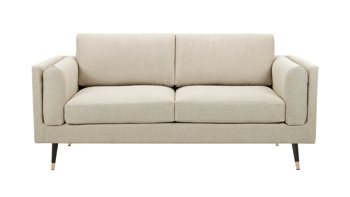 Design-Sofa aus cappuccino-beige-meliertem Stoff 2-Sitzer STING