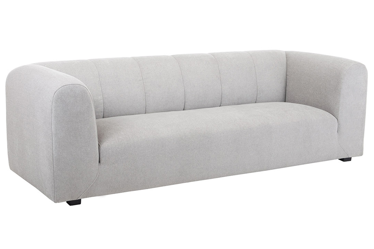 Design-Sofa aus grauem Stoff 4-Sitzer OLIVEIRO