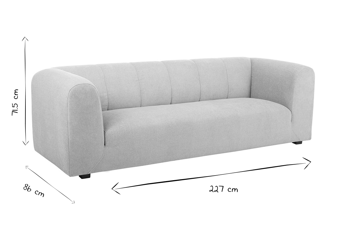 Design-Sofa aus grauem Stoff 4-Sitzer OLIVEIRO