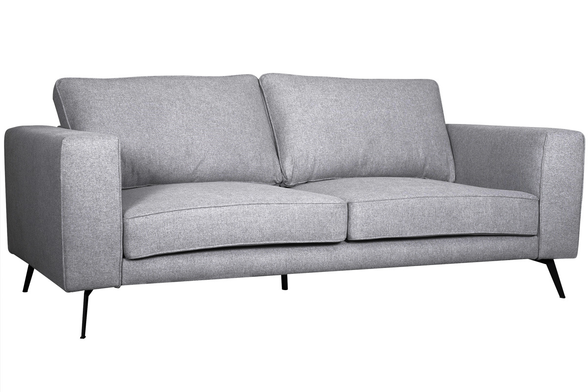 Design-Sofa aus grauem Stoff mit schwarzem Metall 4-Sitzer OSMANN