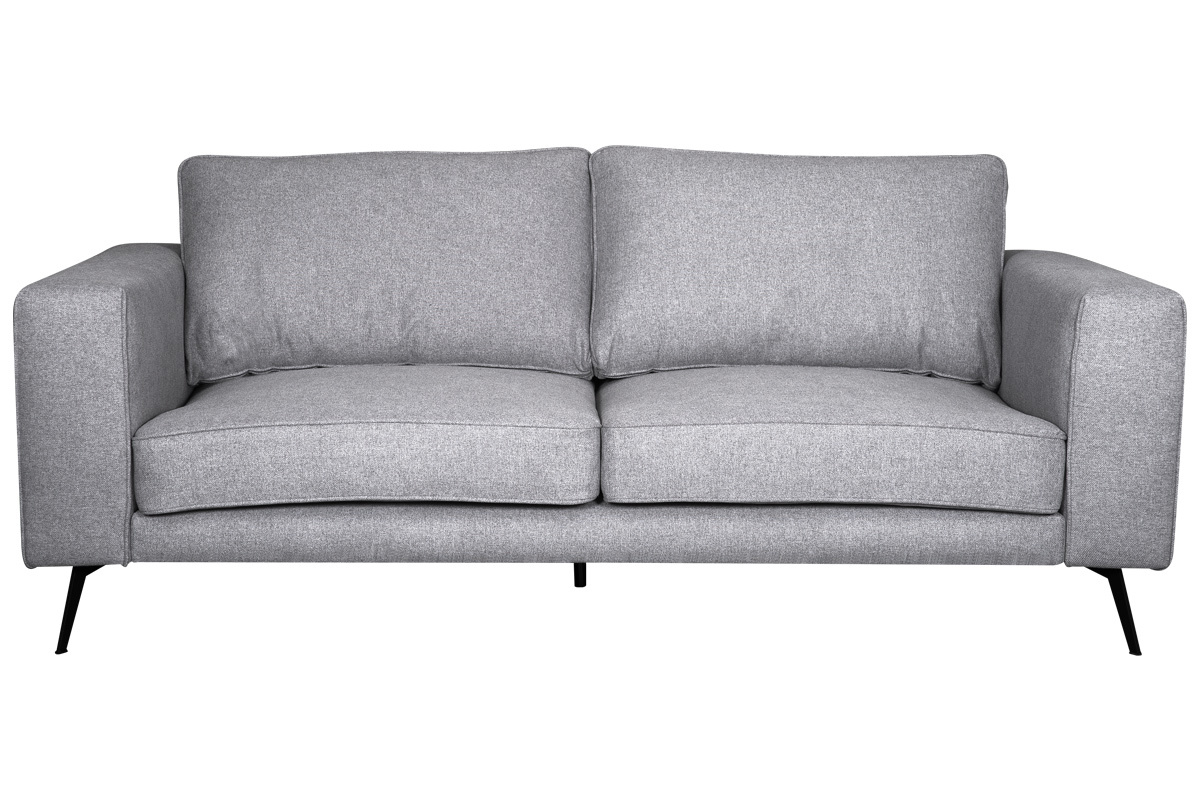 Design-Sofa aus grauem Stoff mit schwarzem Metall 4-Sitzer OSMANN