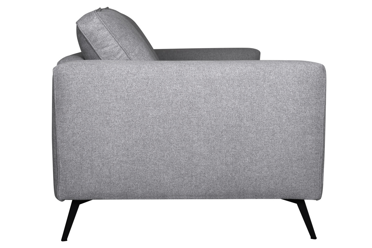 Design-Sofa aus grauem Stoff mit schwarzem Metall 4-Sitzer OSMANN