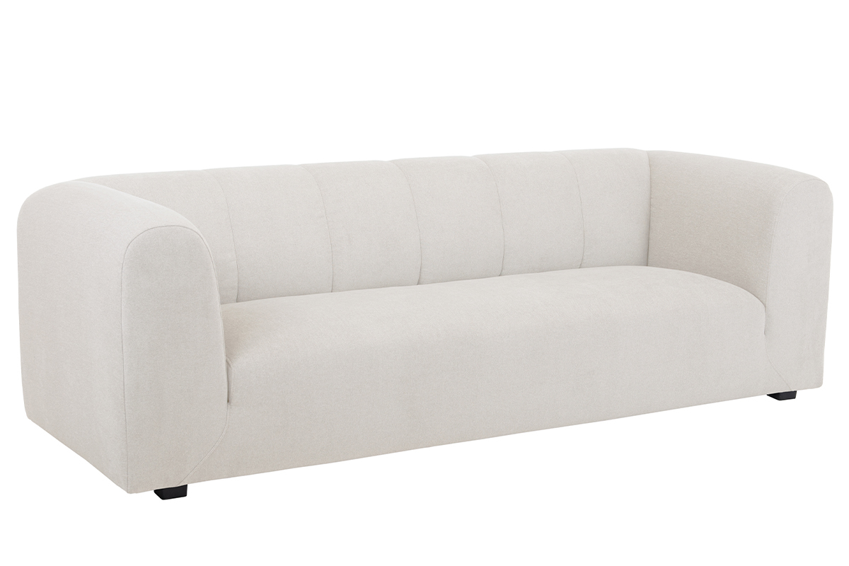 Design-Sofa aus hellbeigem Stoff 4-Sitzer OLIVEIRO