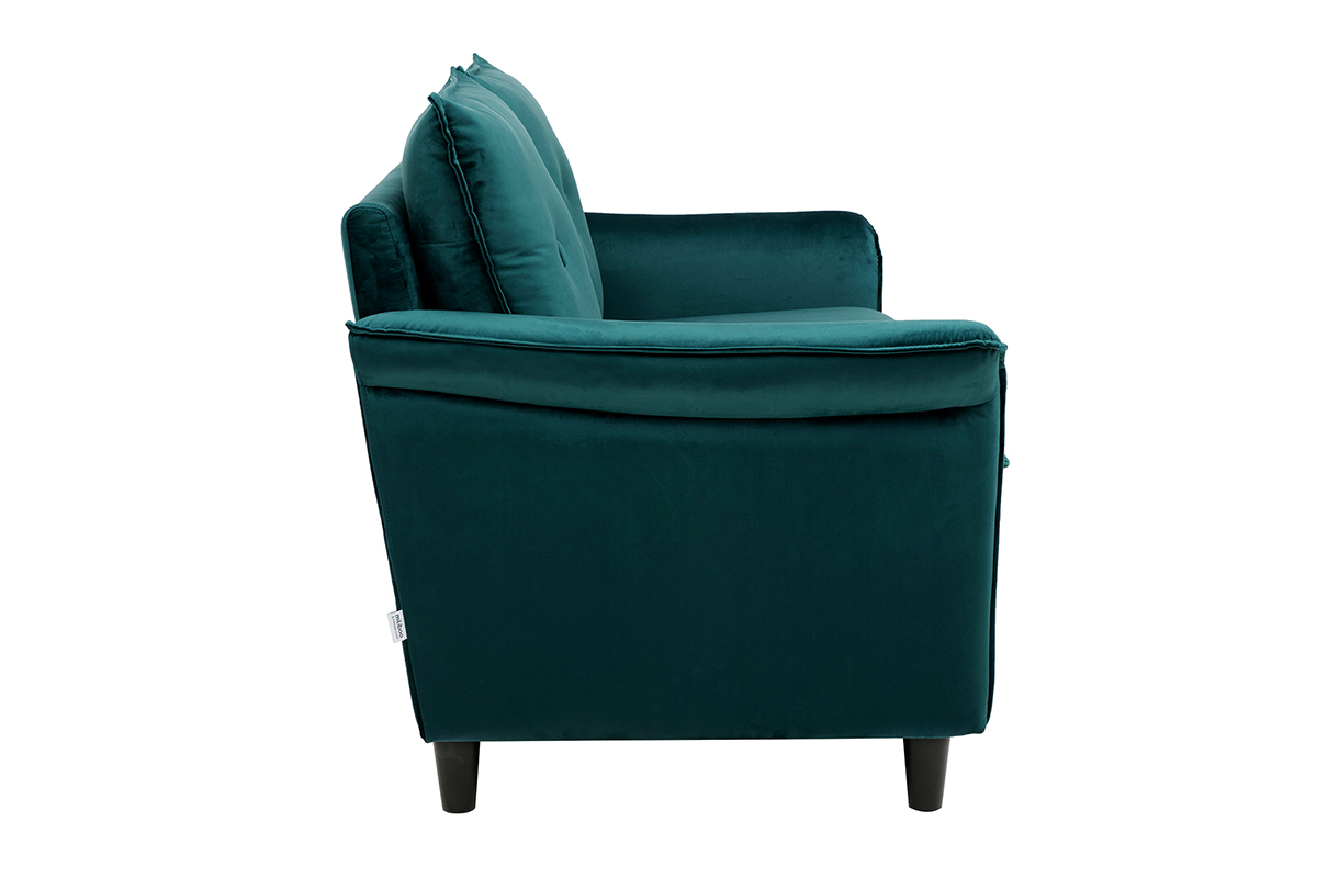 Design-Sofa aus Samt Petrolblau 2 Pltze CLIFF