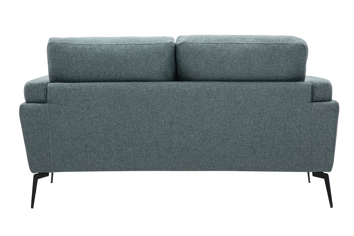 Design-Sofa im grngrauem Samtdesign mit schwarzem Metallfu 2-Sitzer MOSCO