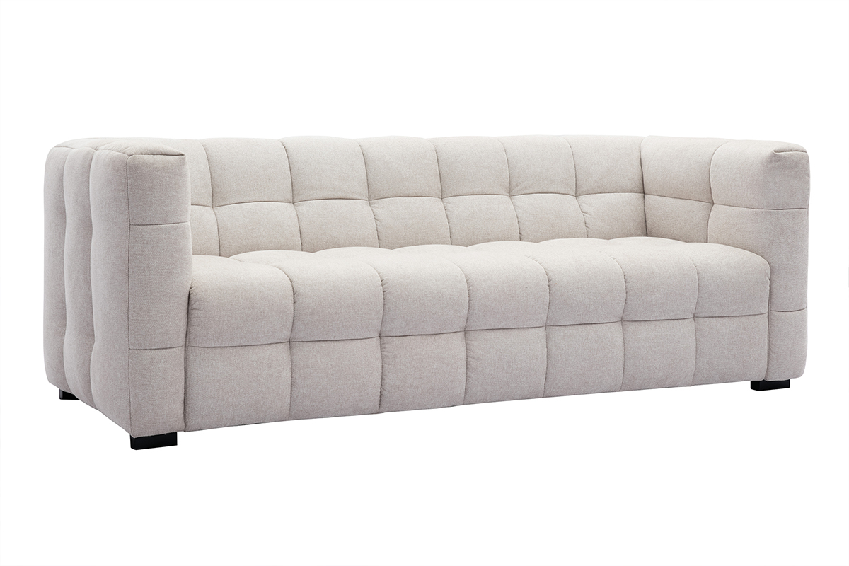 Design-Sofa mit beigem Stoff im Samtdesign 3-Sitzer CORTO