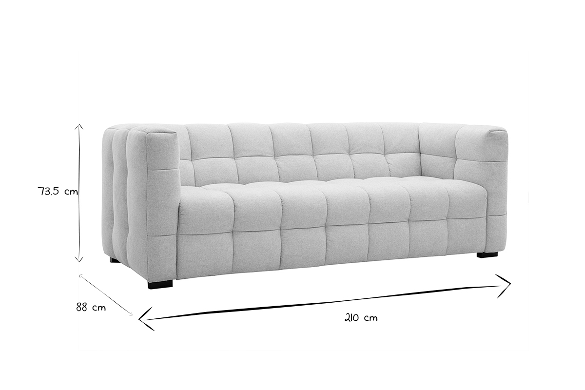 Design-Sofa mit beigem Stoff im Samtdesign 3-Sitzer CORTO