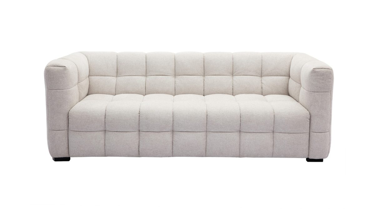 Design-Sofa mit beigem Stoff im Samtdesign 3-Sitzer CORTO