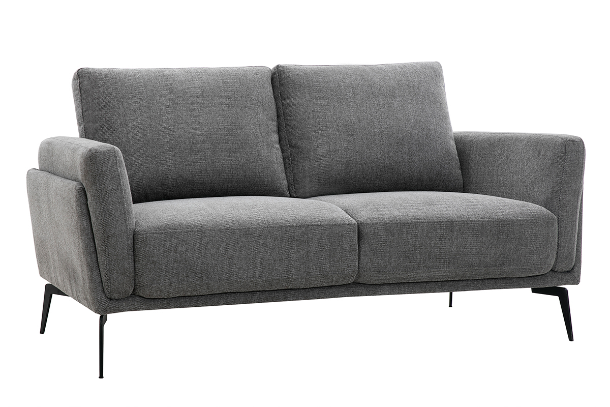 Design-Sofa mit grauem Stoff im Samtdesign 2-Sitzer MOSCO