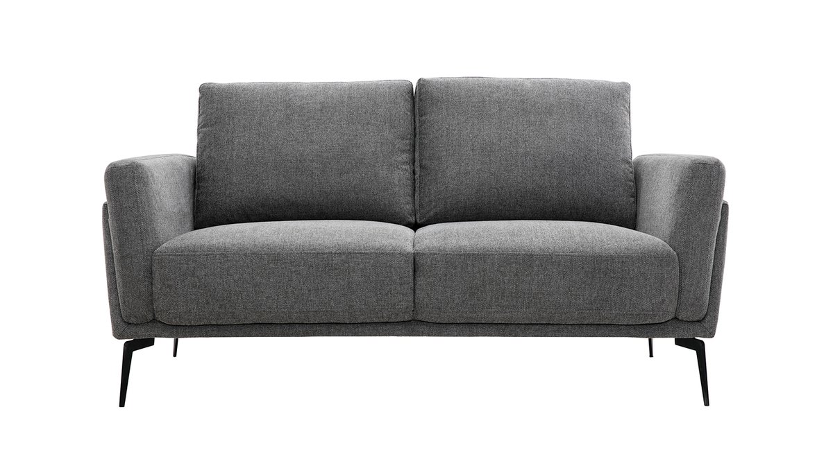 Design-Sofa mit grauem Stoff im Samtdesign 2-Sitzer MOSCO