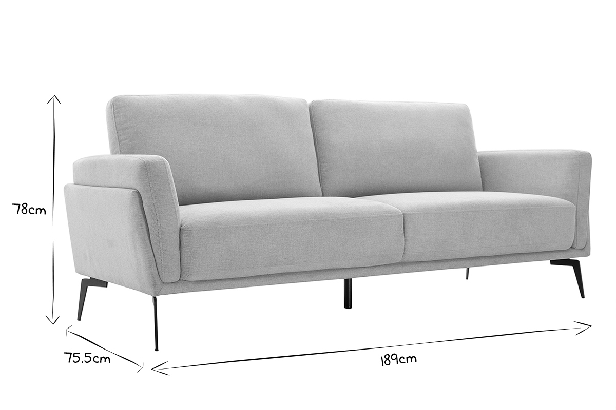 Design-Sofa mit Stoff im Samtdesign Beige 3-Sitzer MOSCO