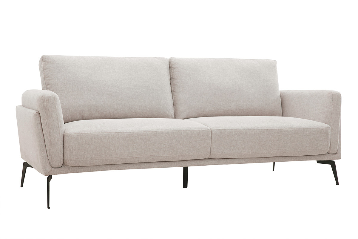 Design-Sofa mit Stoff im Samtdesign Beige 3-Sitzer MOSCO