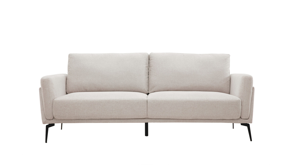 Design-Sofa mit Stoff im Samtdesign Beige 3-Sitzer MOSCO