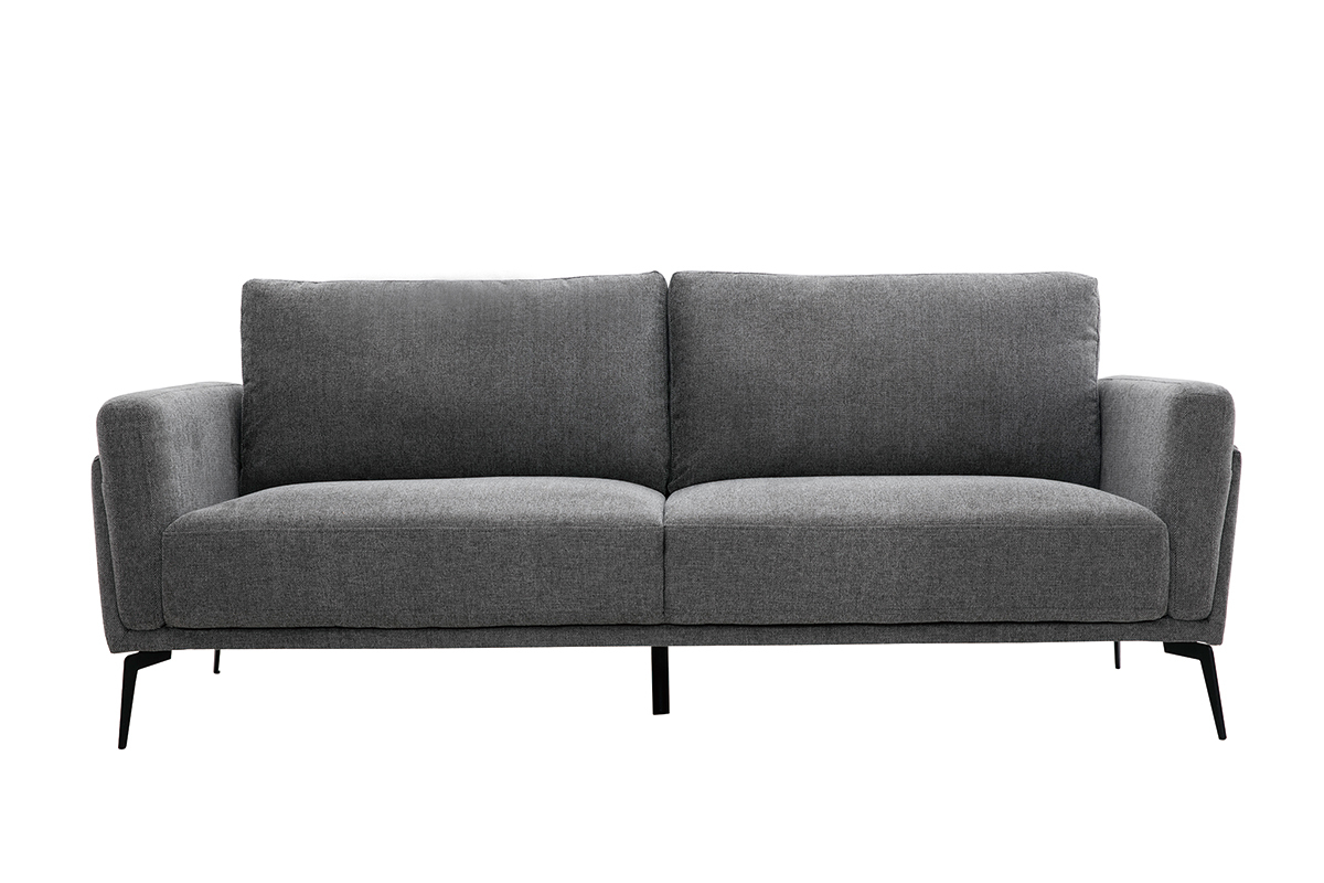 Design-Sofa mit Stoff im Samtdesign Grau 3-Sitzer MOSCO