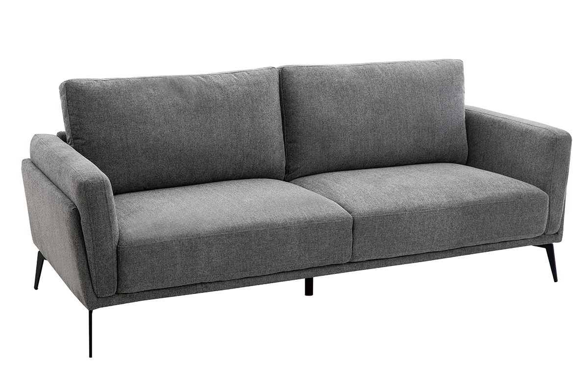 Design-Sofa mit Stoff im Samtdesign Grau 3-Sitzer MOSCO