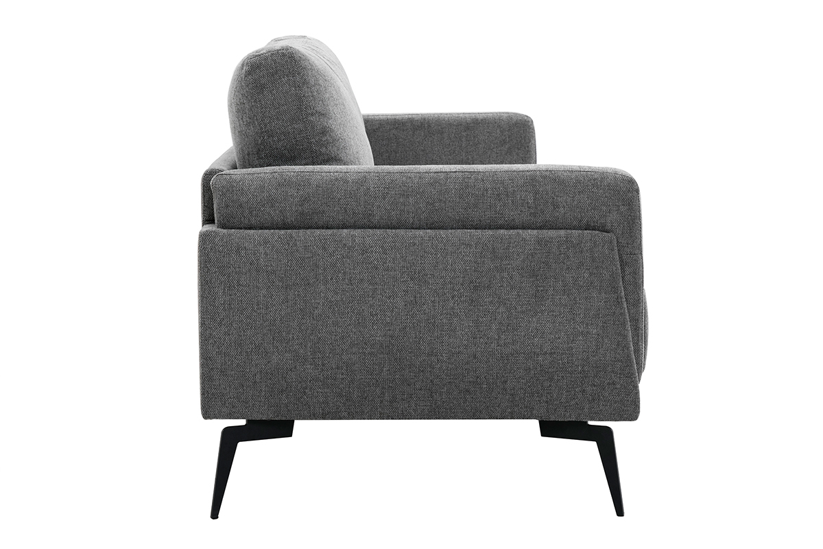 Design-Sofa mit Stoff im Samtdesign Grau 3-Sitzer MOSCO