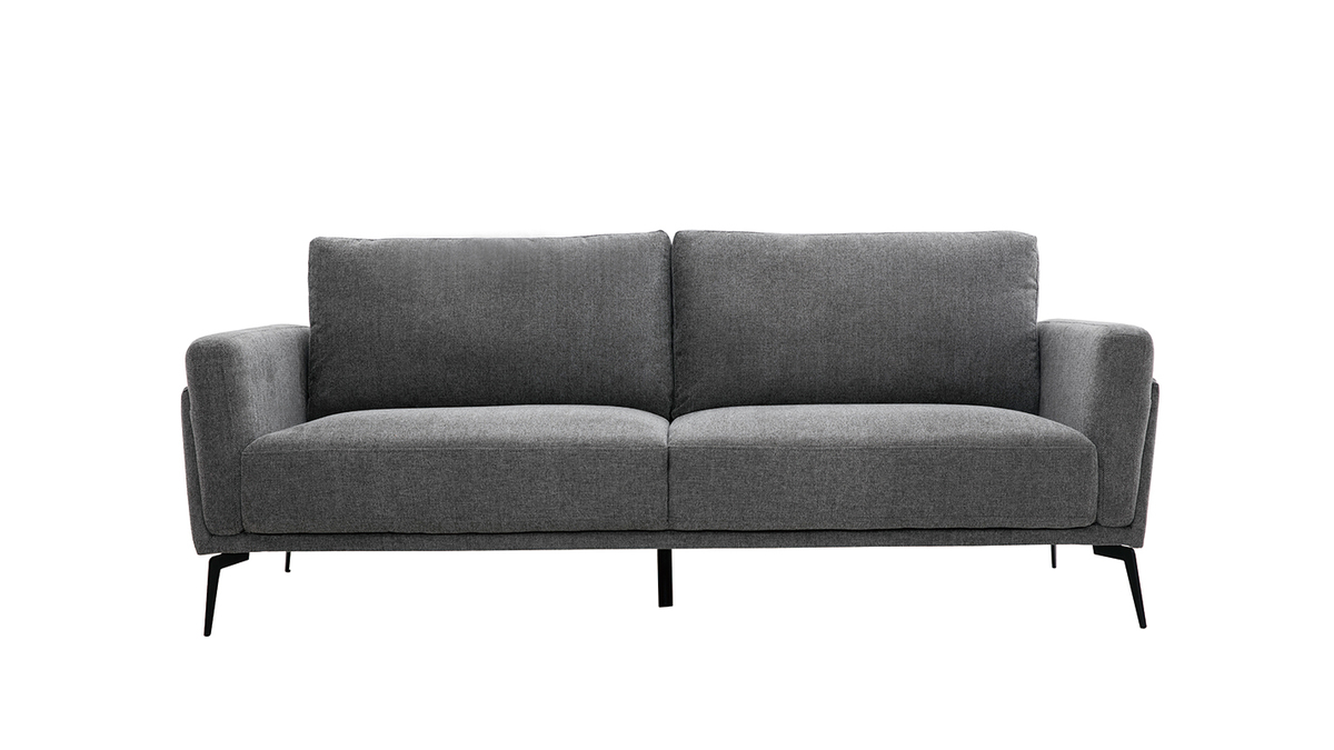 Design-Sofa mit Stoff im Samtdesign Grau 3-Sitzer MOSCO