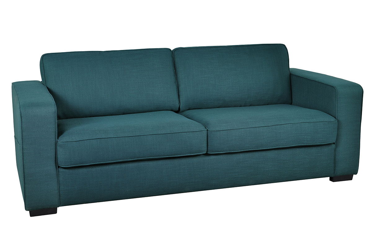 Design-Sofa pfauenblauem Stoff 3-Sitzer GOTTA