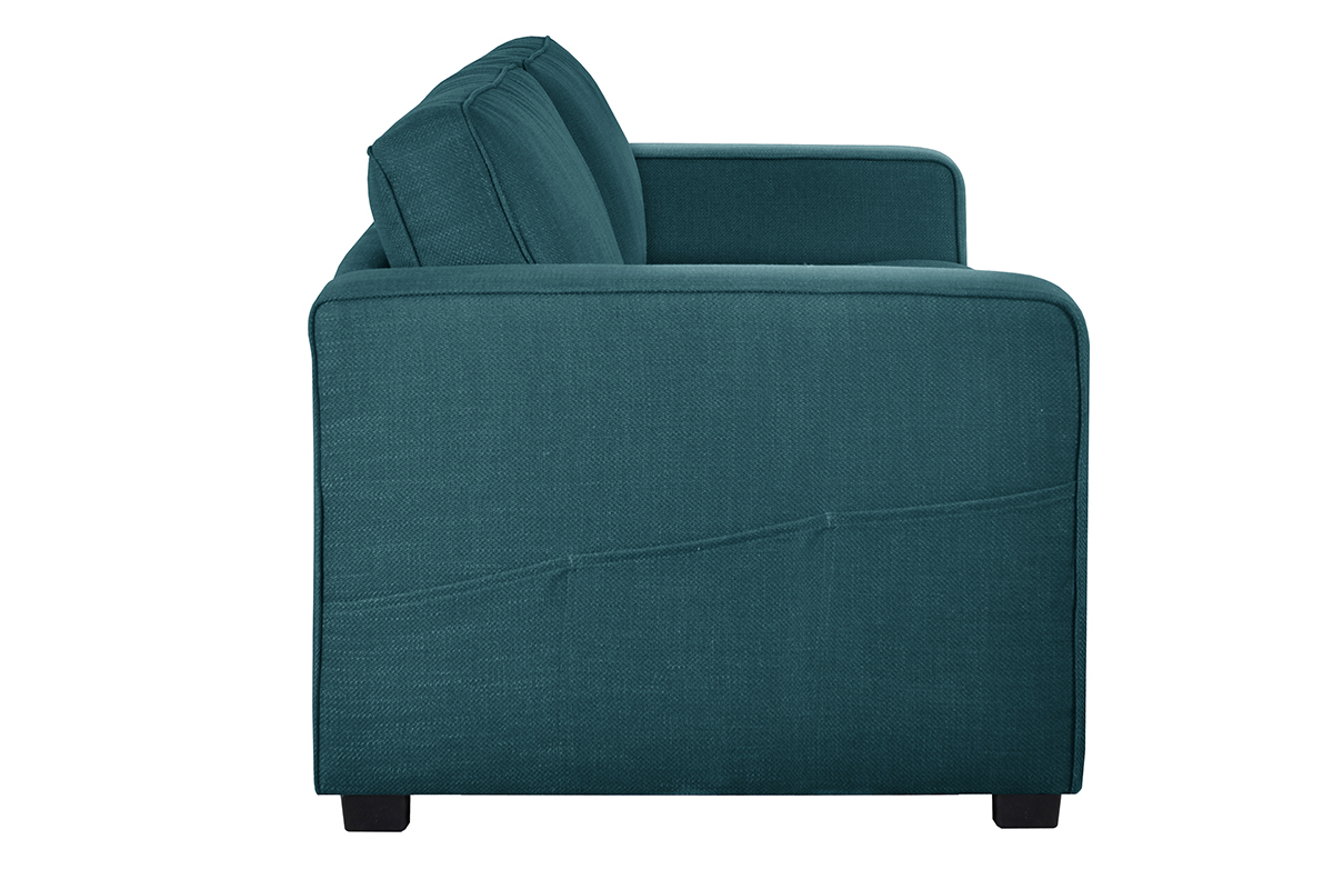 Design-Sofa pfauenblauem Stoff 3-Sitzer GOTTA