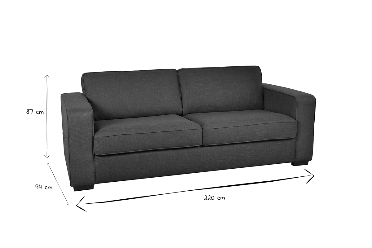 Design-Sofa pfauenblauem Stoff 3-Sitzer GOTTA