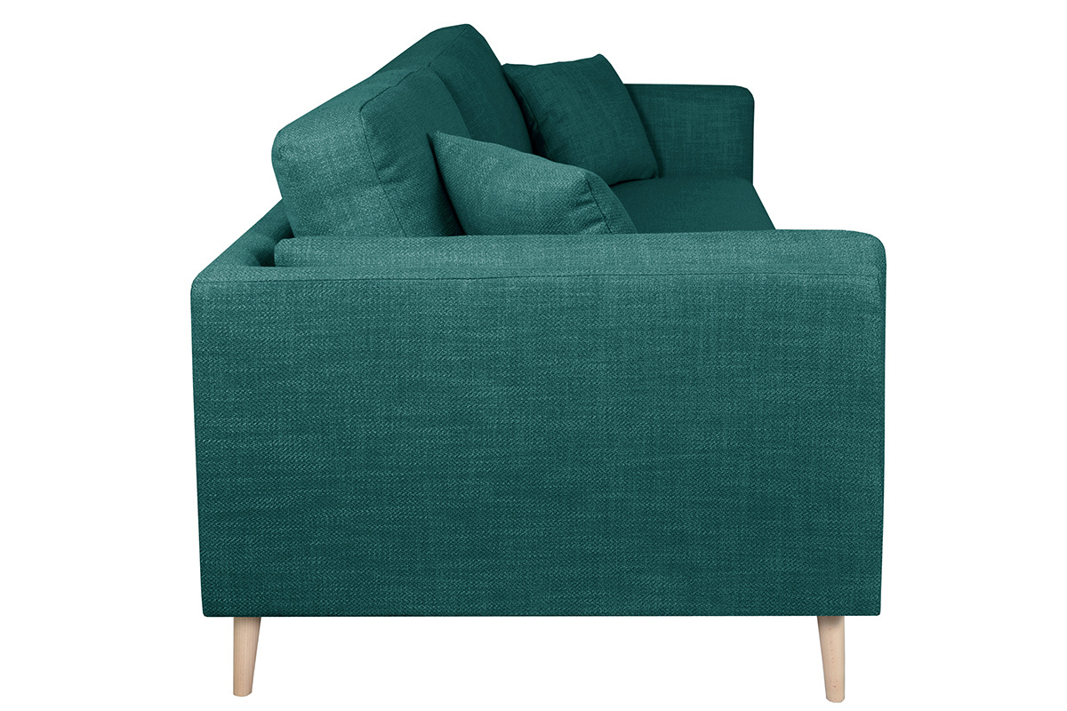 Design-Sofa pfauenblauem Stoff 3-Sitzer VOGUE