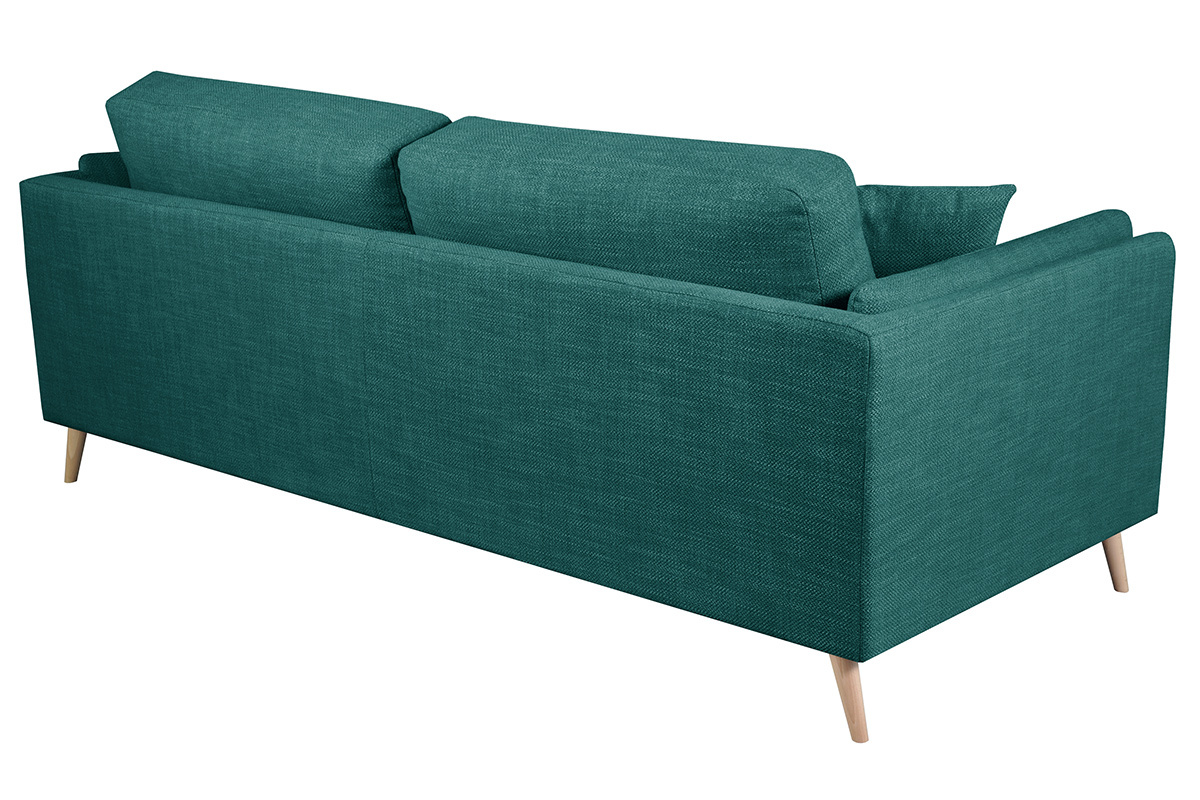 Design-Sofa pfauenblauem Stoff 3-Sitzer VOGUE