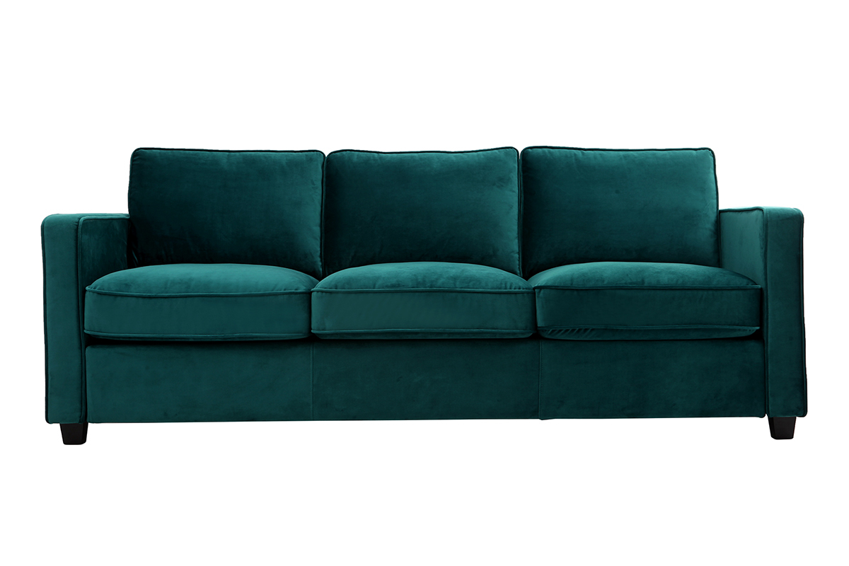 Design-Sofa Samt Smaragdgrn 3-Sitzer BROOKLYN