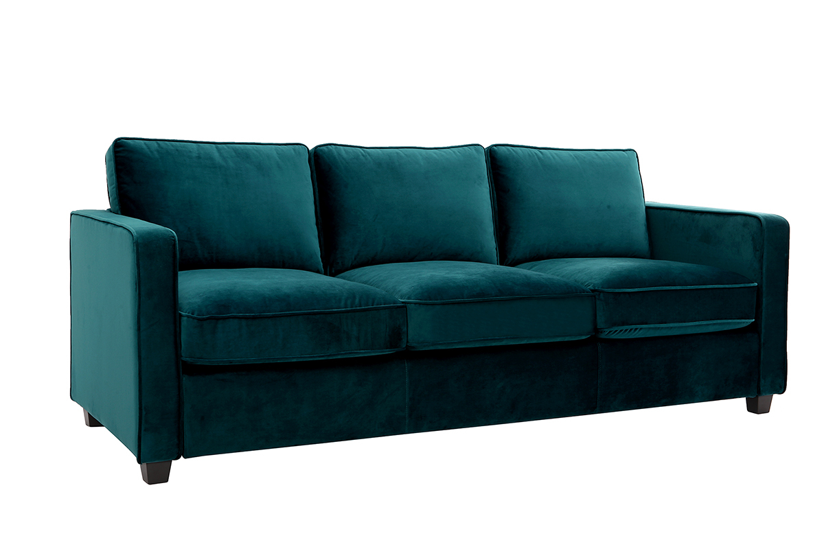 Design-Sofa Samt Smaragdgrn 3-Sitzer BROOKLYN