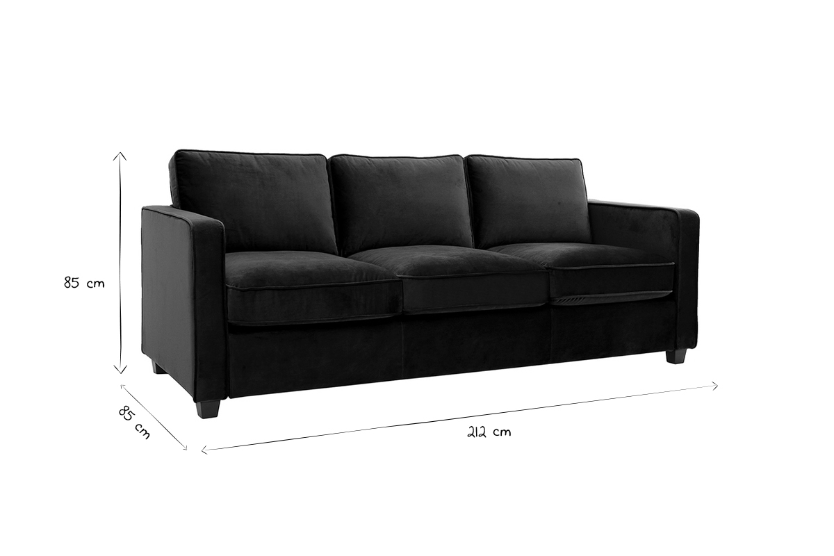 Design-Sofa Samt Smaragdgrn 3-Sitzer BROOKLYN