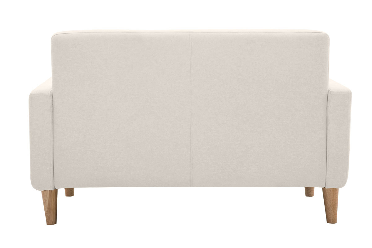 Design-Sofa skandinavisch naturfarbener Stoff 2-Sitzer LUNA