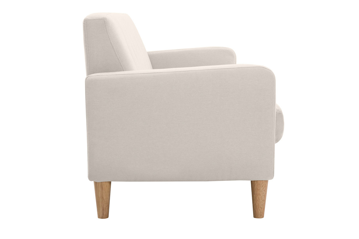 Design-Sofa skandinavisch naturfarbener Stoff 3-Sitzer LUNA