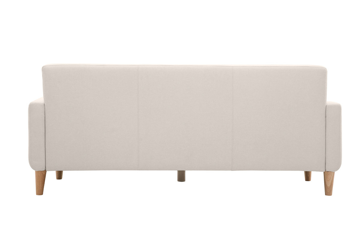 Design-Sofa skandinavisch naturfarbener Stoff 3-Sitzer LUNA