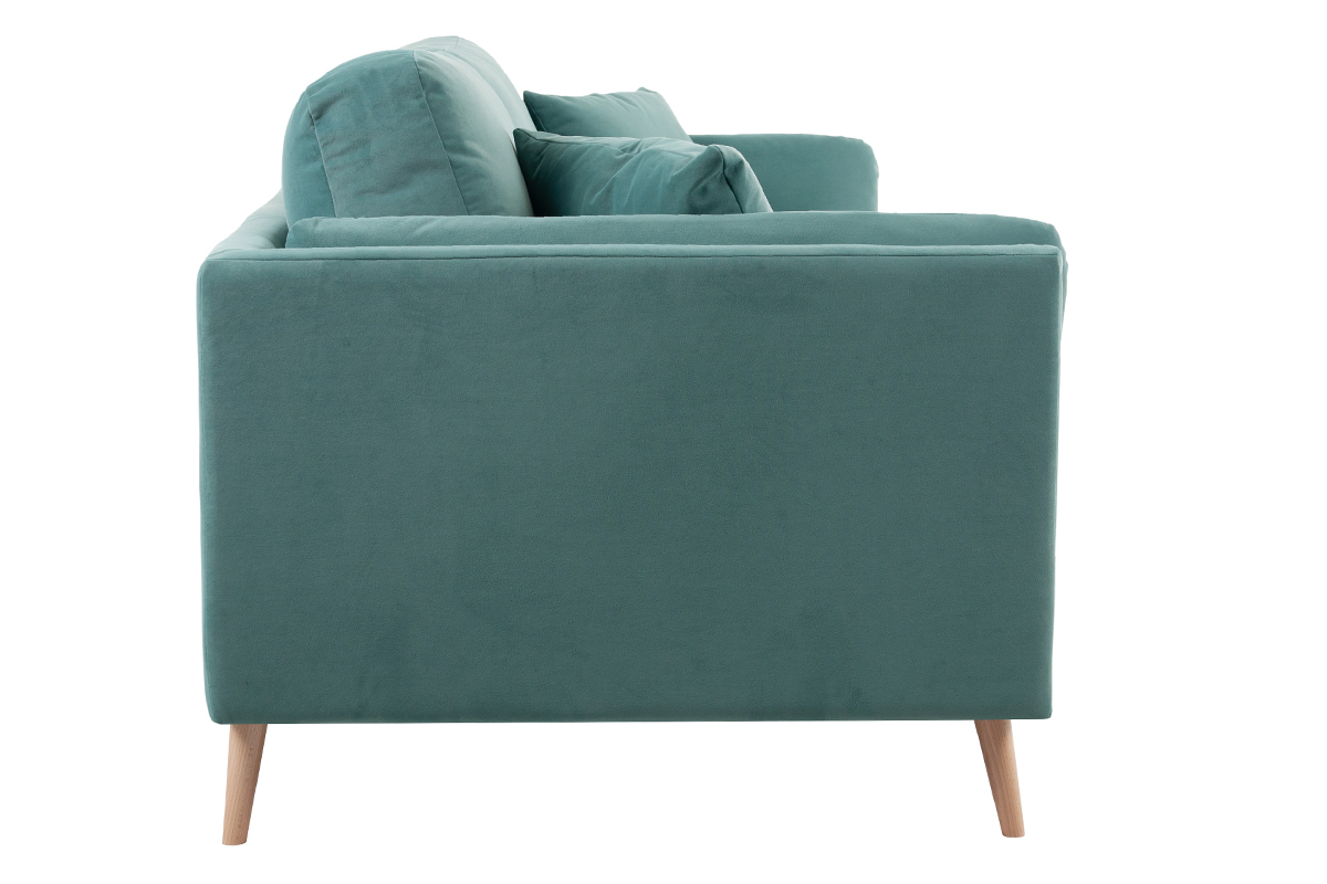 Design-Sofa VOGUE drei Sitze aus eisblauem Samt