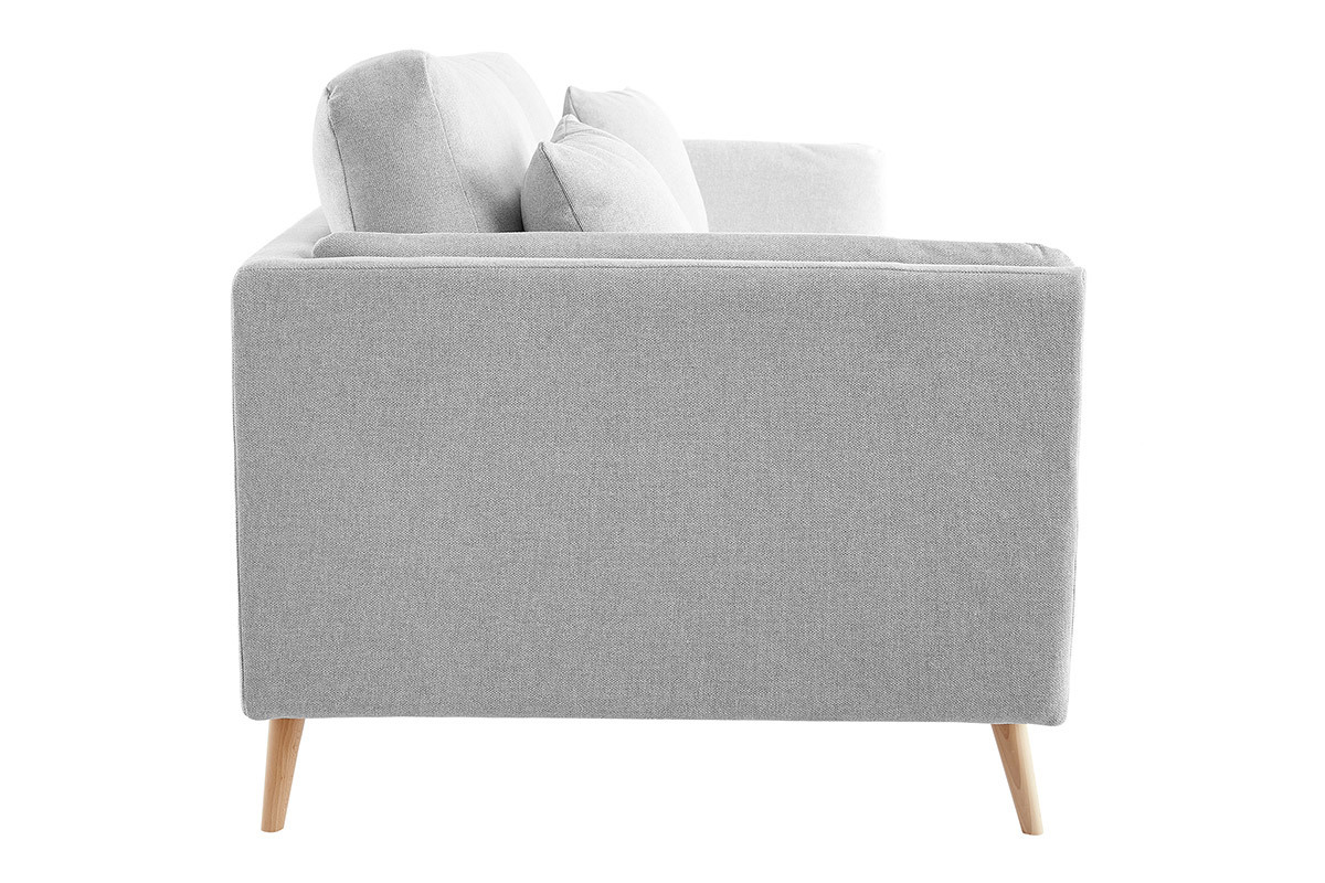 Design-Sofa VOGUE drei Sitze aus hellgrauem Samt