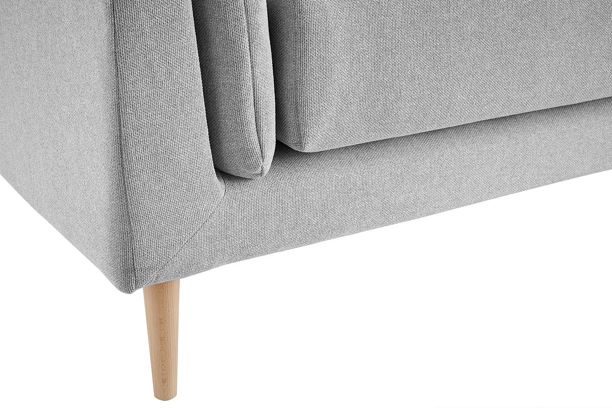 Design-Sofa VOGUE drei Sitze aus hellgrauem Samt