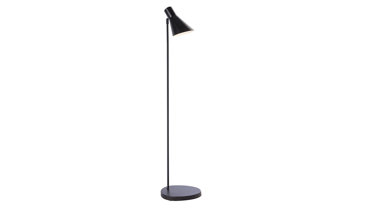 Design-Stehlampe AMPLO aus schwarzem Metall