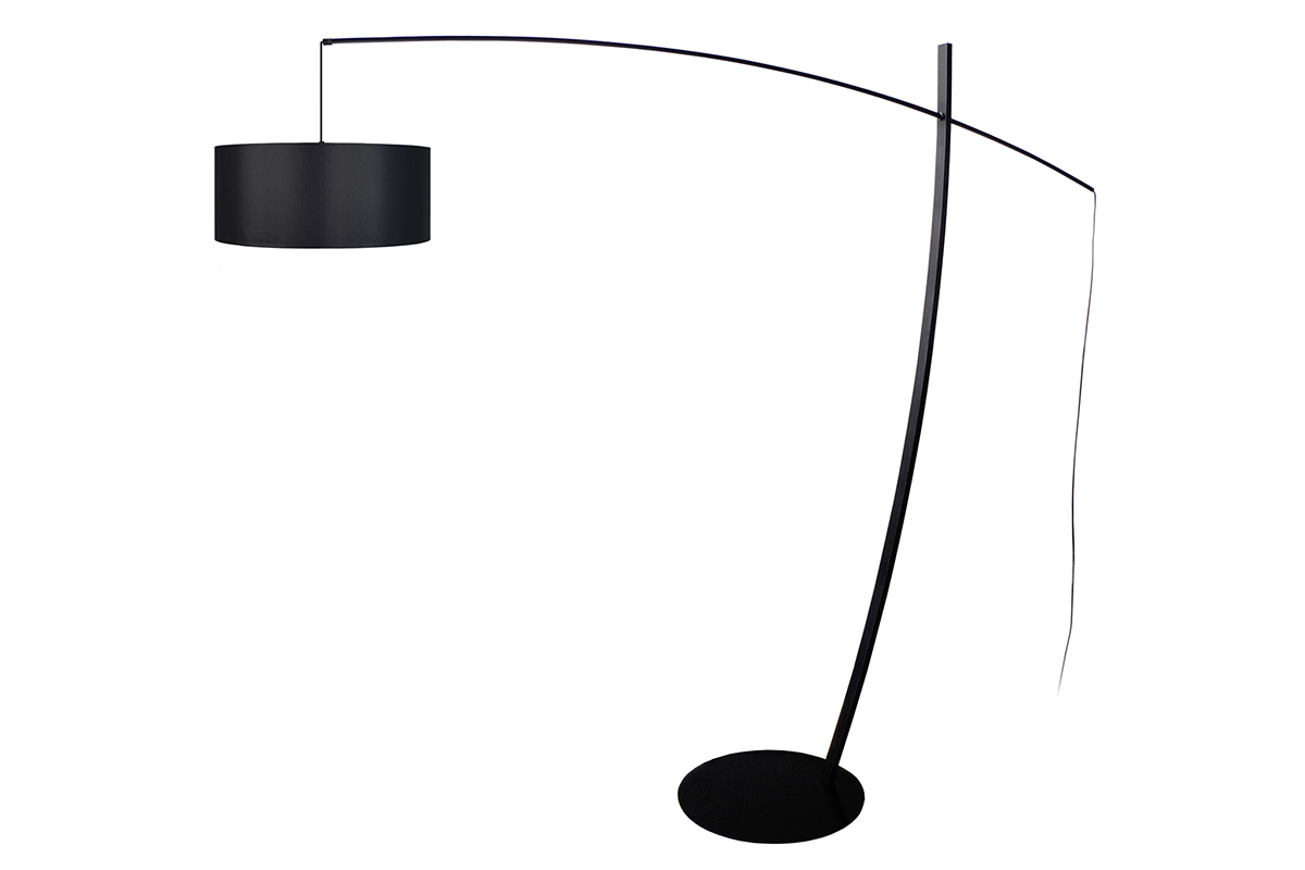 Design-Stehleuchte Bogenlampe Stahl Schwarz ESCAPE