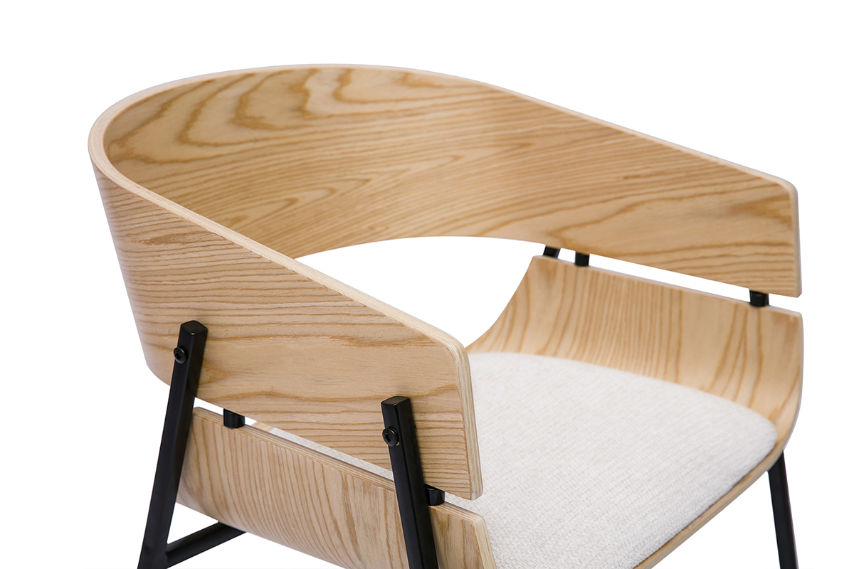 Design-Stuhl schwarz mit dunklem Holz WESS