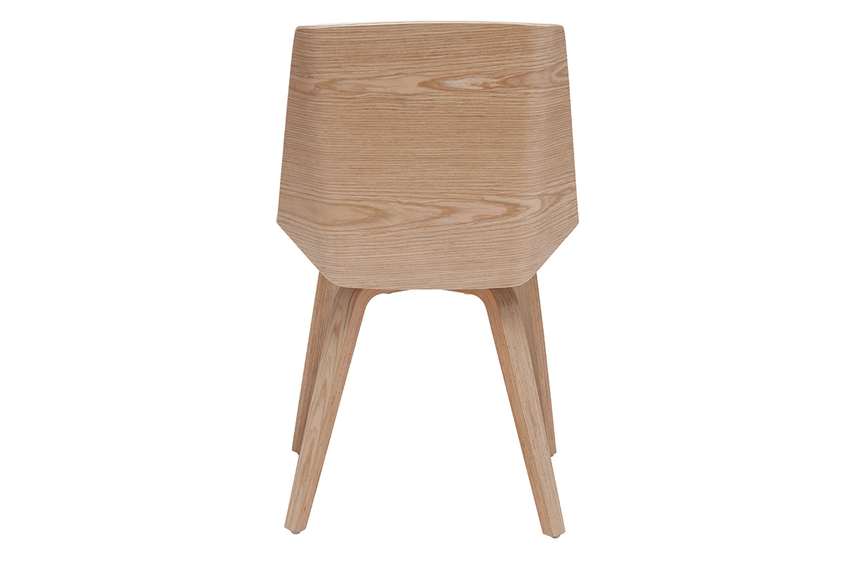 Design-Stuhl wei und helles Holz MELKIOR