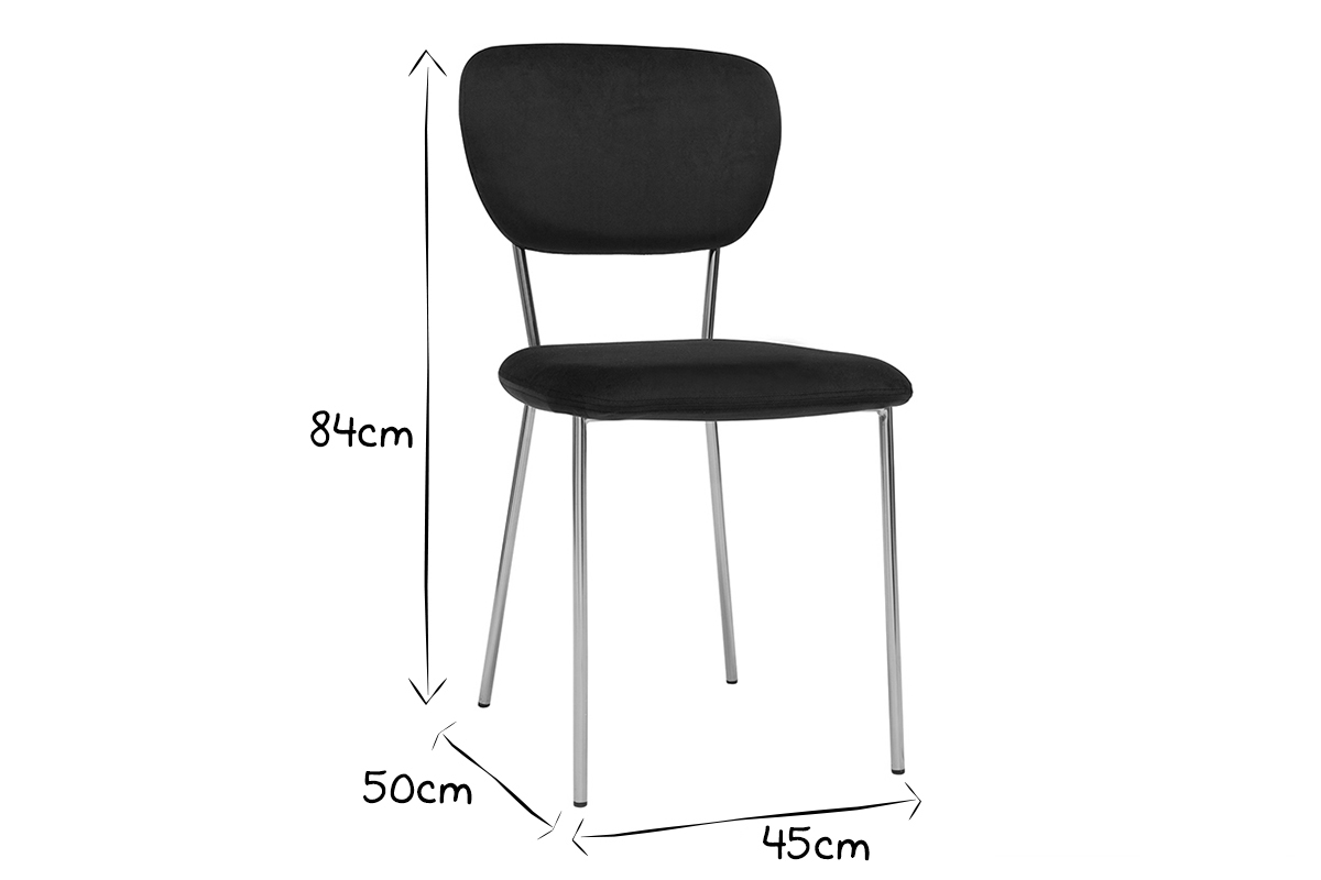 Design-Sthle aus schwarzem Samt und vergoldetem Metall (2er-Set) LEPIDUS