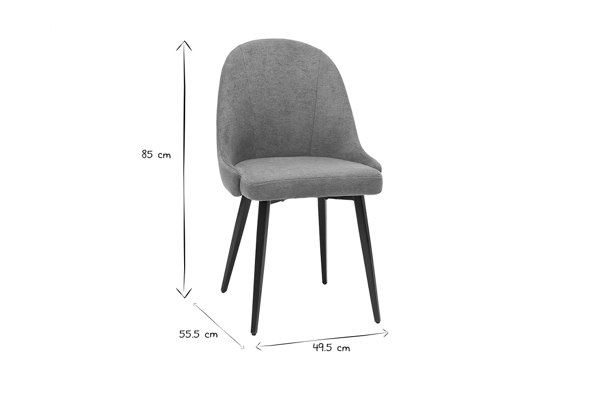 Design-Sthle aus senfgelbem Stoff mit Samteffekt und schwarzem Metall (2er-Set) REEZ