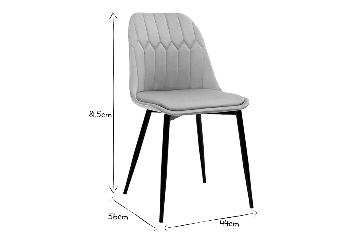 Design-Sthle aus taupefarbenem Samt und Metallbeinen (2er-Set) FUSE