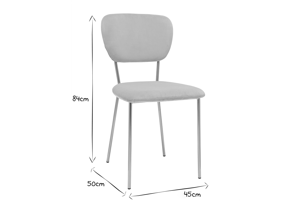 Design-Sthle aus taupefarbenem Samt und vergoldetem Metall (2er-Set) LEPIDUS