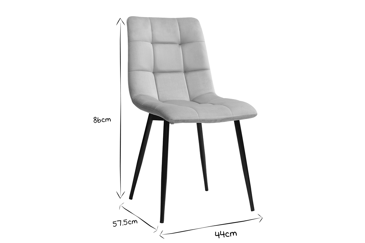 Design-Sthle aus taupefarbenem Samtstoff und Metall (2er-Set) MAXWELL