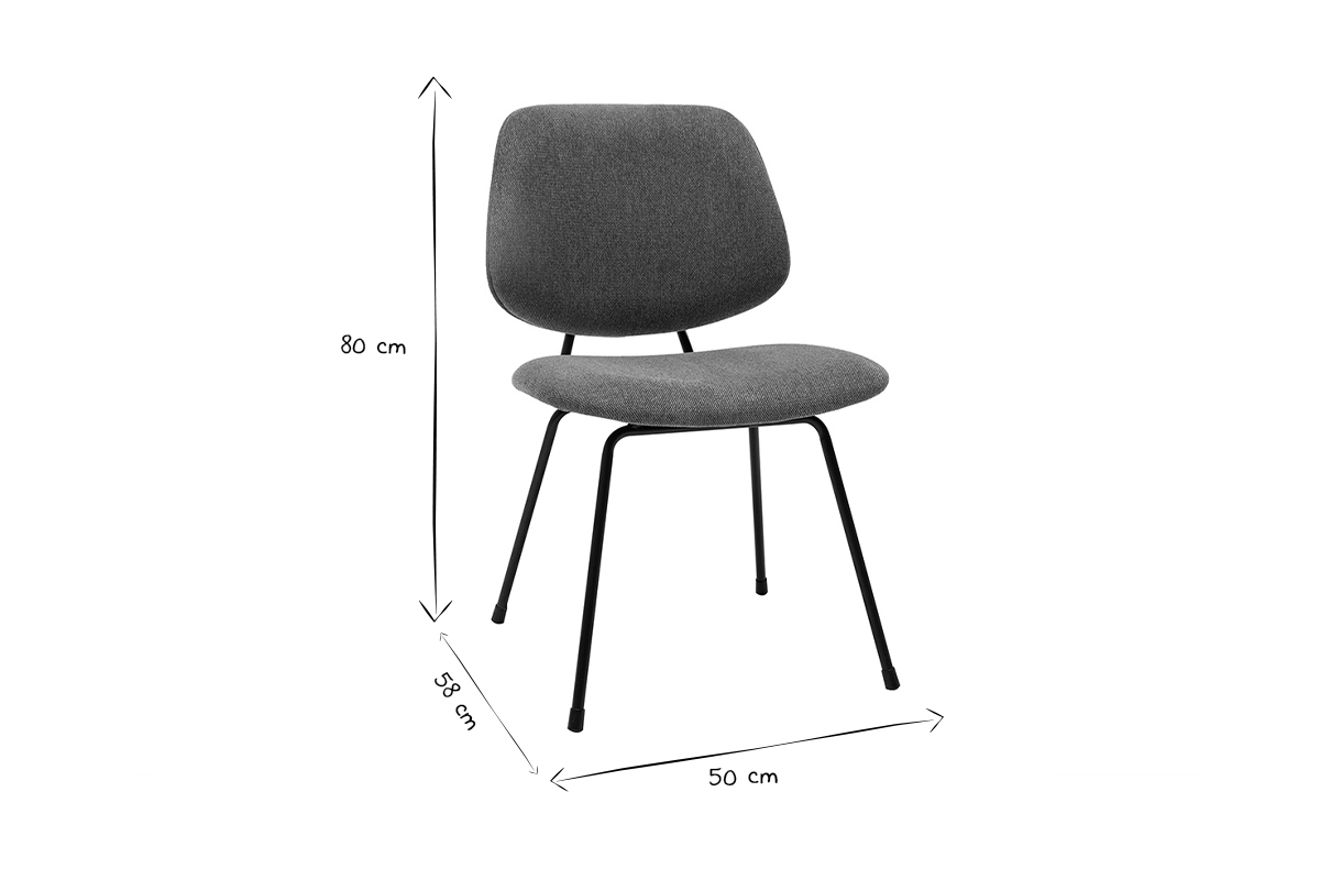 Design-Sthle aus terracottafarbenem Stoff mit Samteffekt und schwarzem Metallfu (2er-Set) BARNET