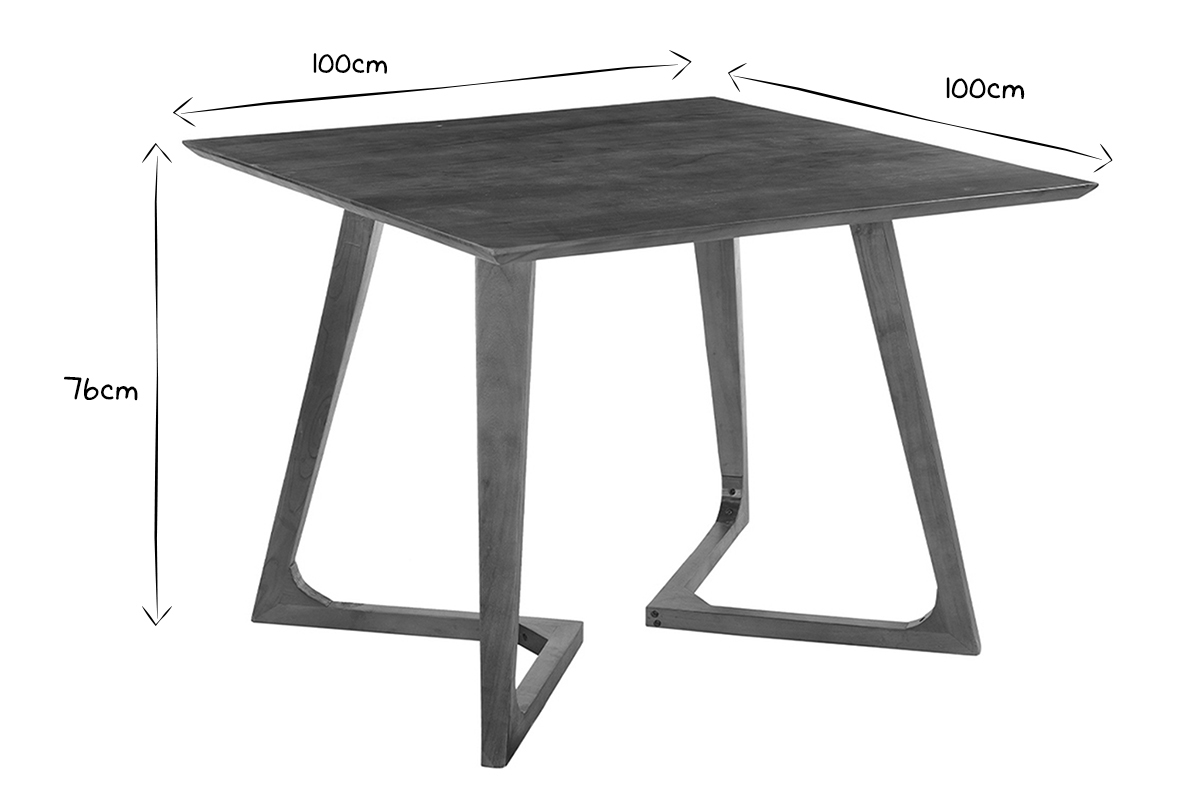 Design-Tisch aus Massivholz quadratisch L100 cm BANDOL